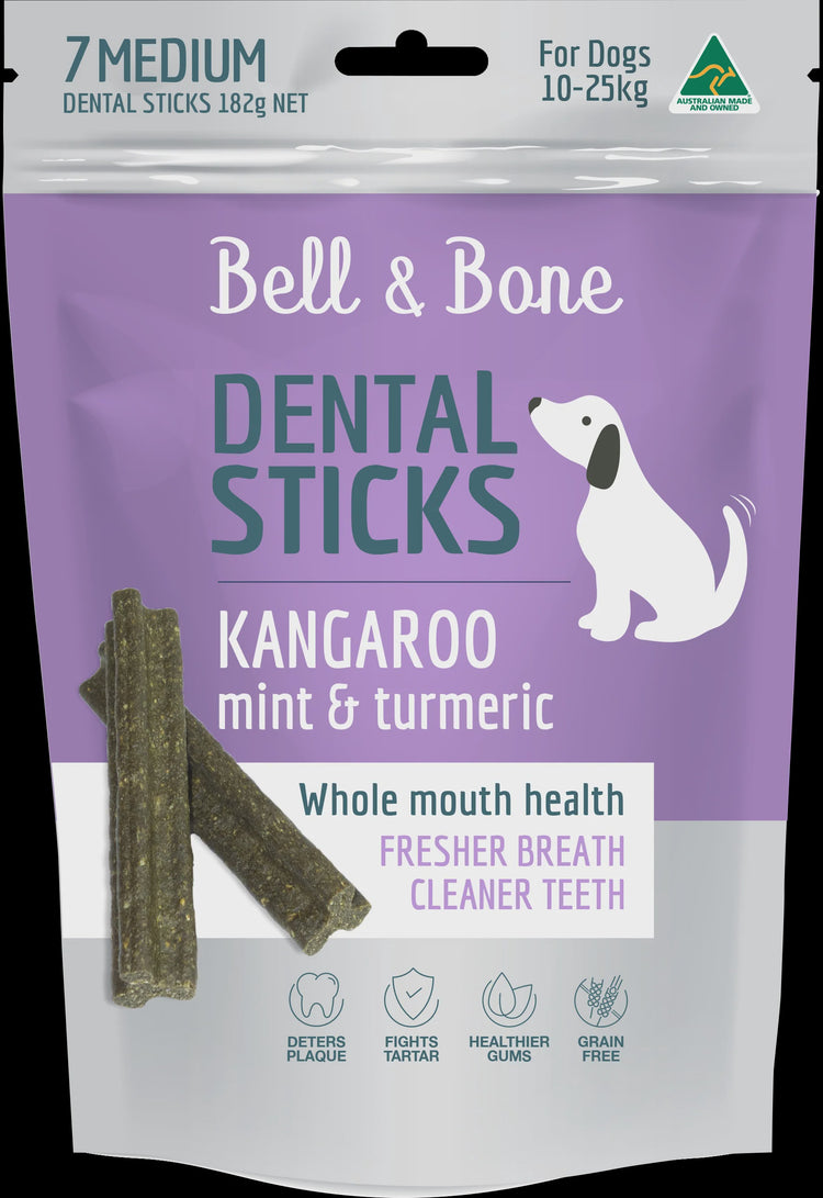 Bell & Bone Dental Sticks - Kangaroo Mint & Turmeric - Medium