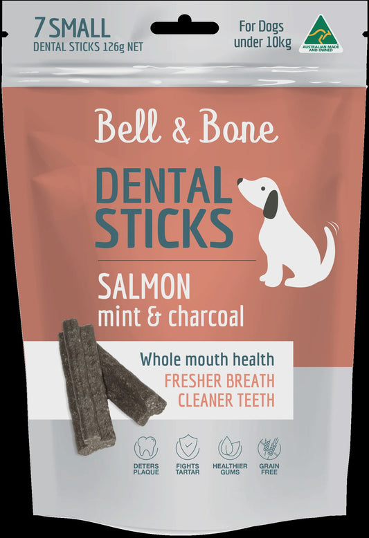 Bell & Bone Dental Sticks - Salmon Mint & Charcoal - Medium